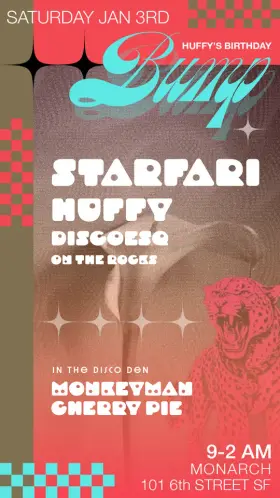 Artwork for Huffy's B Day Bump with starfari, discoesq, Cherry Pie, Monkeyman, On the Rocks