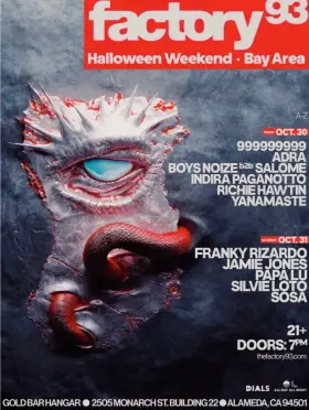 Artwork for Factory 93: Halloween Weekender (10/30 + 10/31) at Gold Bar Hangar