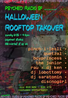 Artwork for psyched! radio sf halloween rooftop takeover